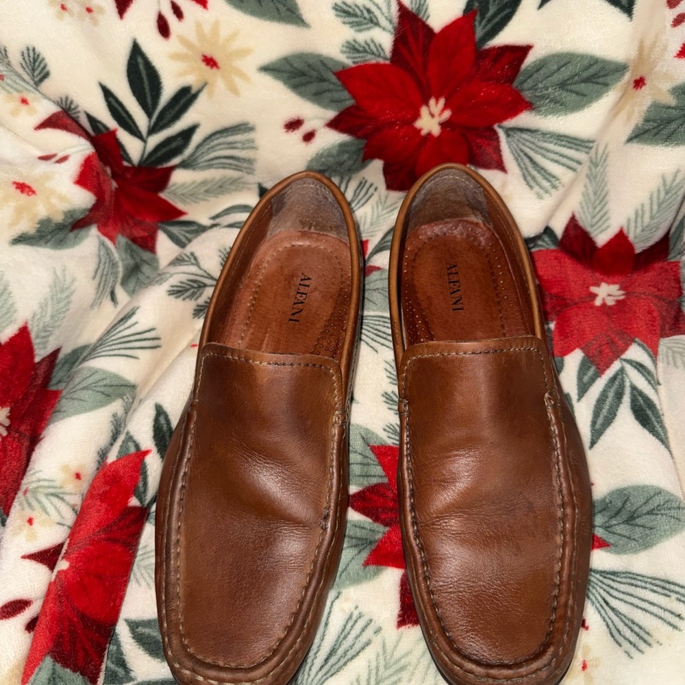 Alfani Java Leather Slip On Loafers, Men’s Size 9